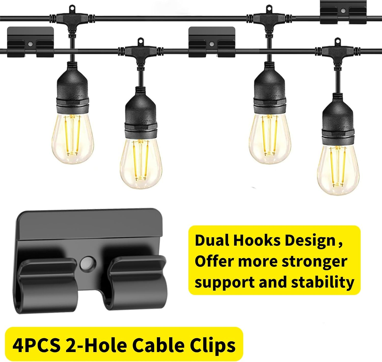 [313 Pcs] Cable Management Kit, 67 Adhesive Cable Clips, Desk Cord Organizer, 22 Reusable Cable Strap, 4 Cable Sleeve Split, 200 Nylon Cable Zip Ties with 20 Mounts for TV Office Home, Black image number 6