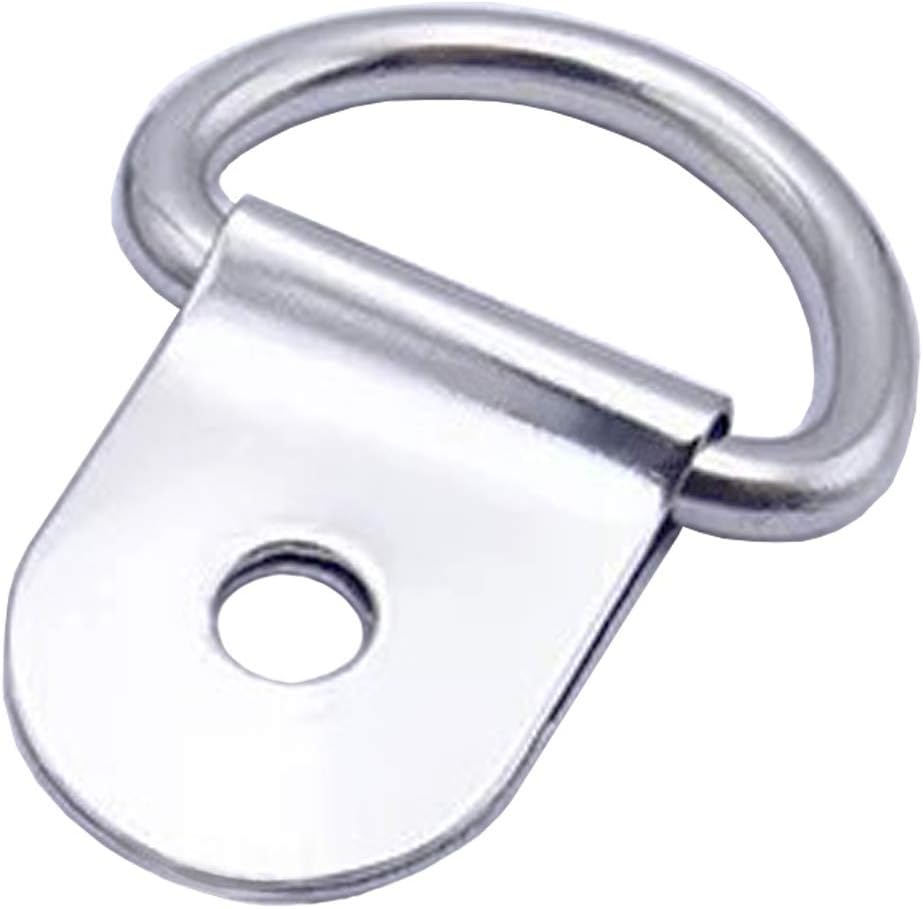 30 Pack Small Steel D-Ring Tie Downs, D Rings Anchor Lashing Ring for Loads on Case Truck Cargo Trailers RV Boats, Silver