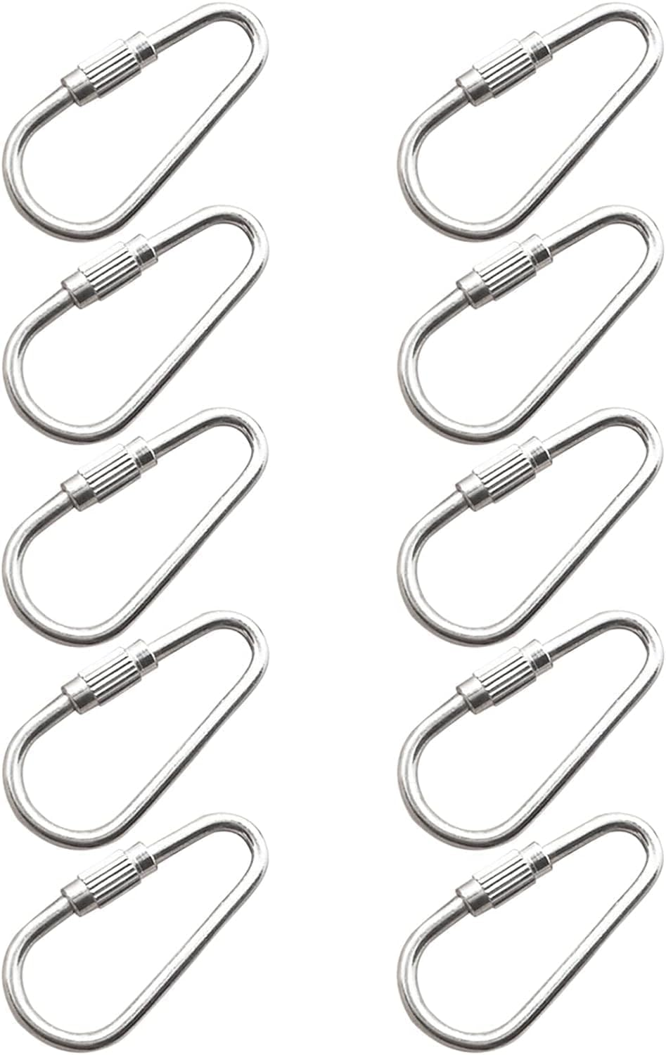 10 Pcs Silvery Parrot Toy Hook Stainless Steel Parts Heavy Duty Metal Hooks Suitable for Most Bird or Small Animal Hanging Toys Parrot Bird Hooks Metal Stainless Steel Parts DIY Bulk Birds image number 1