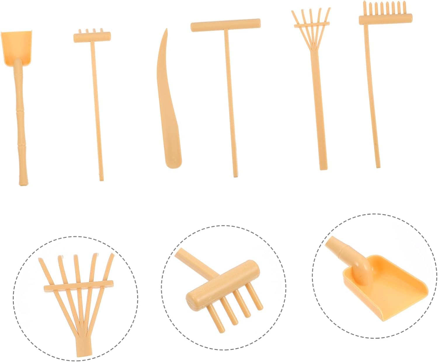 12Pcs Mini Rake for Zen Garden - Lightweight Plastic Desktop Rakes, Compact Push Tools for Meditation, Home Decoration & Unique Zen Garden Creation (Skin) image number 1