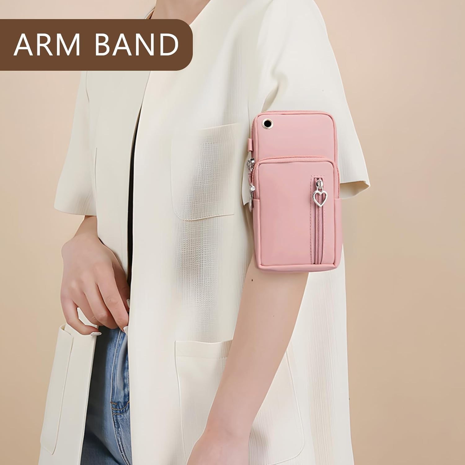 Women'S Nylon Crossbody Phone Bag, Small Cellphone Purse Cute with Zipper &ndash; Multi-Function Travel Handbag, Phone Wallet for Women, Soft Water-Resistant, Suitable for Phone PM (Pink) image number 3