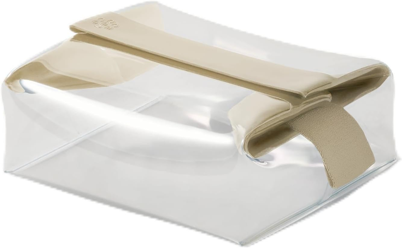 Cadence Parcel - Clear Kit with Magnetic Closure - Durable and Leak-Resistant Travel Toiletry Kit - Modular Design, Pebble, Medium, Travel Toiletry Kit