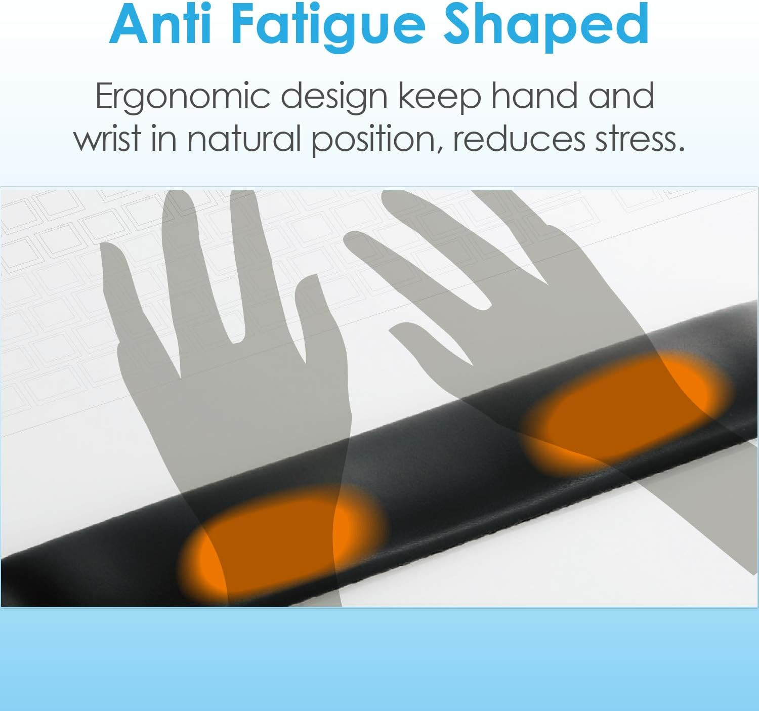 ELECOM Wrist Rest FITTIO Long Type/Fatigue Reduction/Ergonomic Design/Comfortable/Memory Foam/Anti Skid Black MOH-FTPBK image number 6