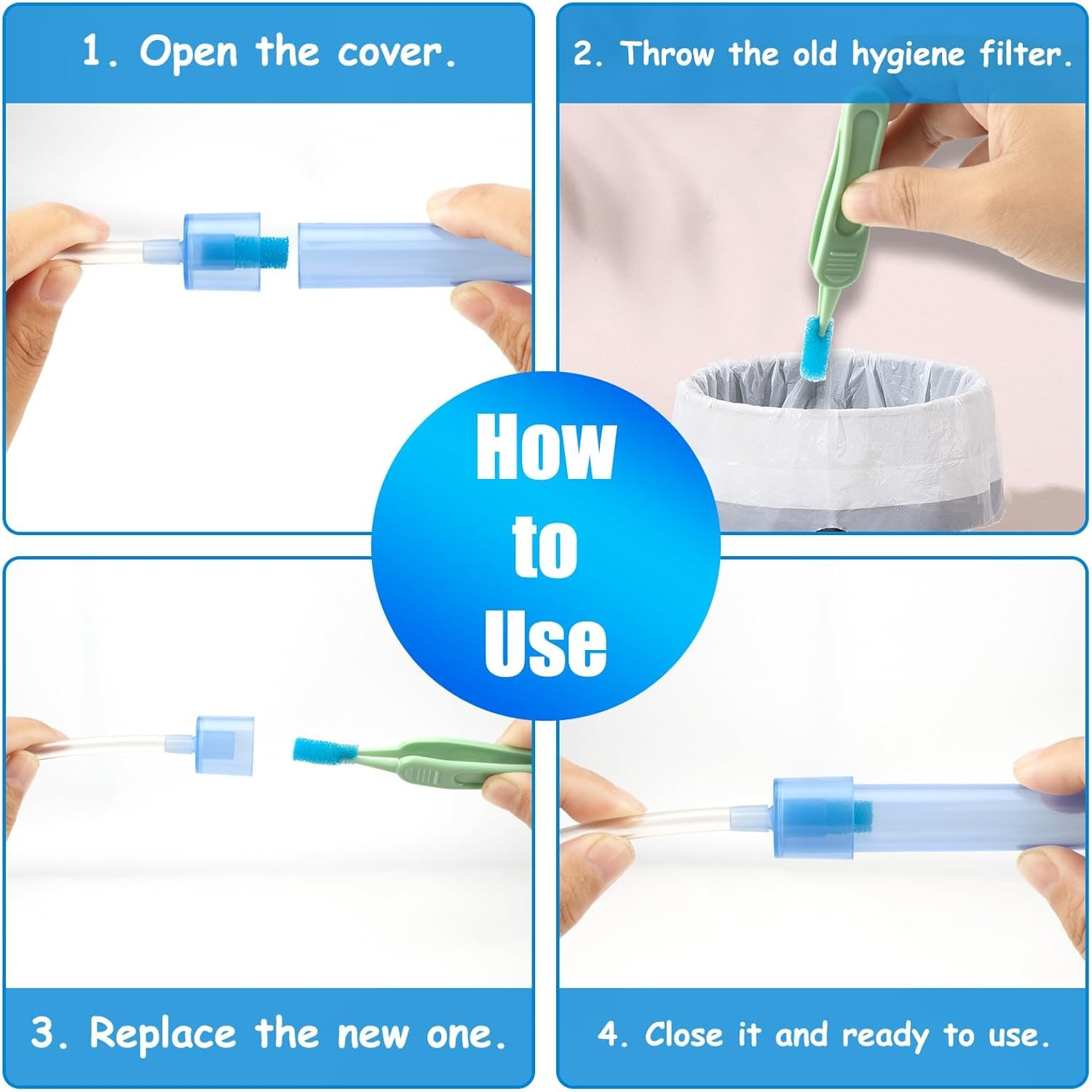 Nasal Aspirator Hygiene Filters 100PCS, Replacement for Nosefrida Nasal Aspirator Filters Safe Environmental, BPA, Phthalate & Latex-Free (100 Count +Tweezer) image number 1