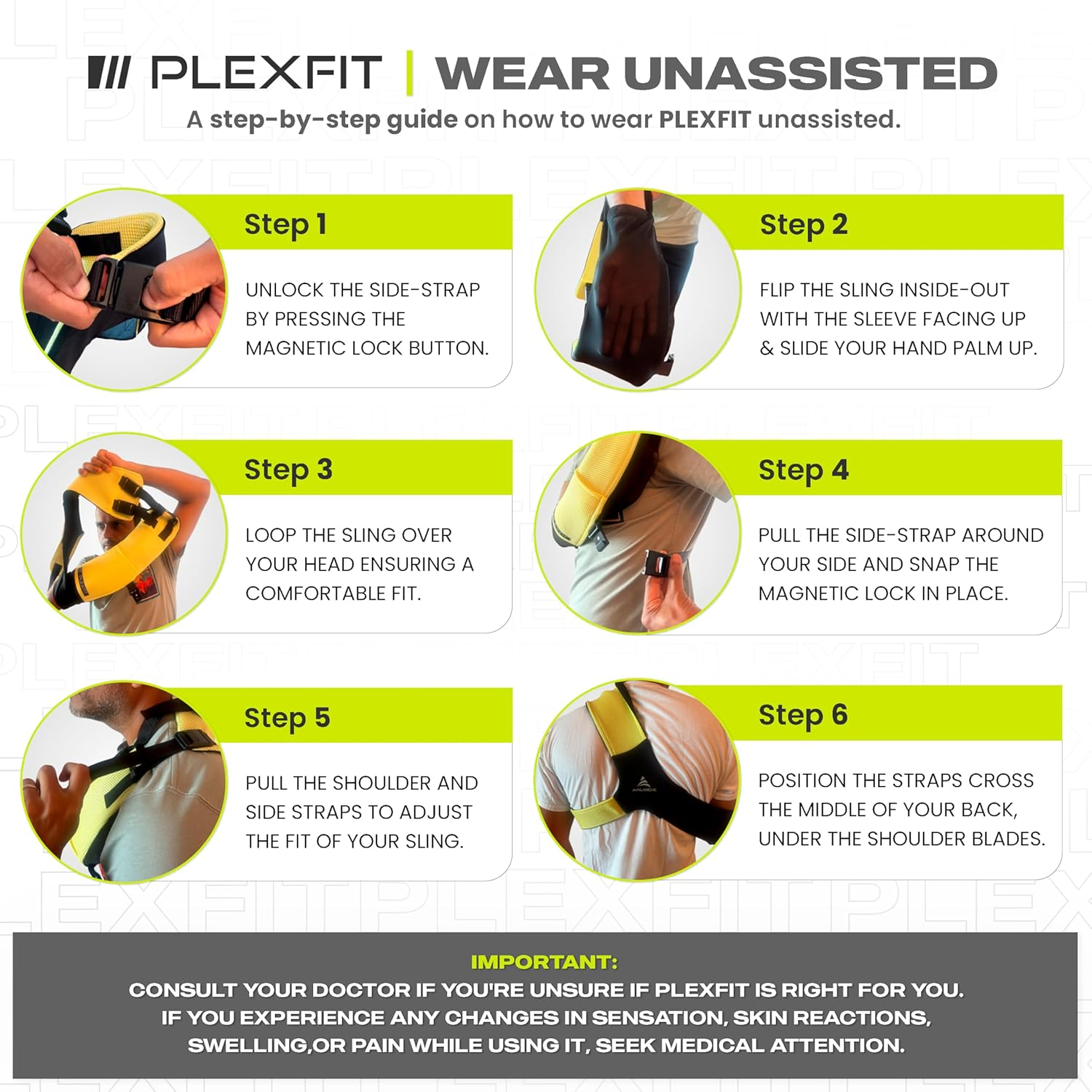 Athletic Arm Sling Class a Medical Device - Shoulder Sling Immobilizer for Injury Support - for Elbow & Wrist Too - Men & Women (Medium Right, Black) image number 1