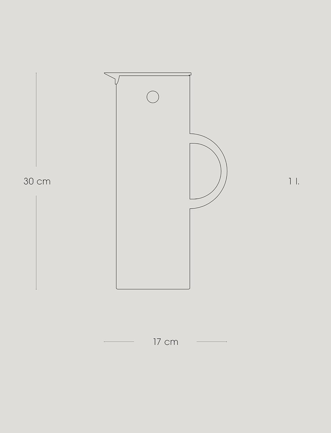 Stelton Laevis EM77 Double-Walled Insulated Jug for Hot/Cold Drinks Tea & Coffee Pot with Glass Insert, Magnetic Closure, Screw Lid, Vintage Design, 1 Litre image number 2