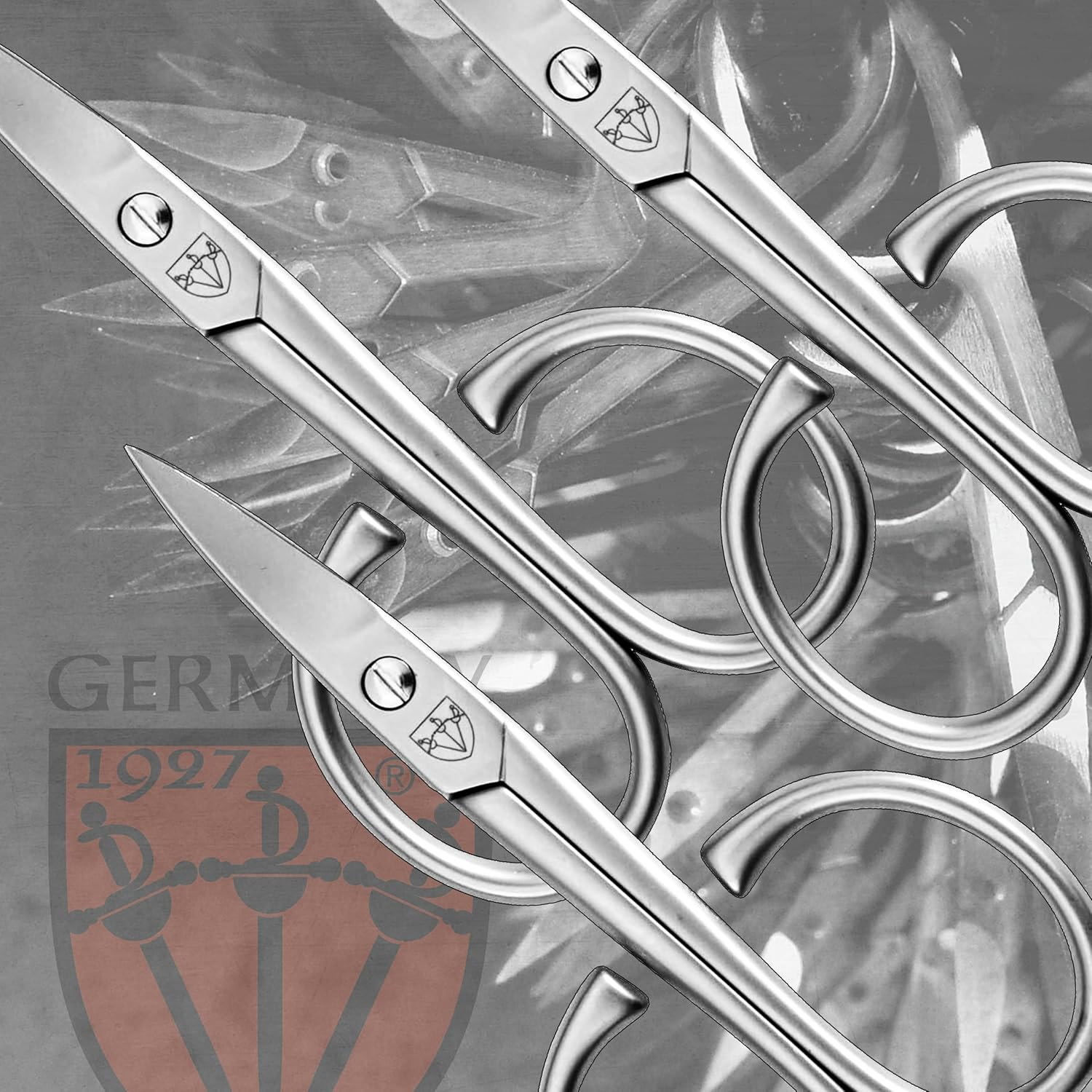 3 Swords Germany - Brand Quality STAINLESS STEEL INOX CURVED NAIL SCISSORS with Case Manicure Pedicure Grooming for Professional Finger & Toe Nail Care by 3 Swords, Made in Solingen Germany (7384) image number 1