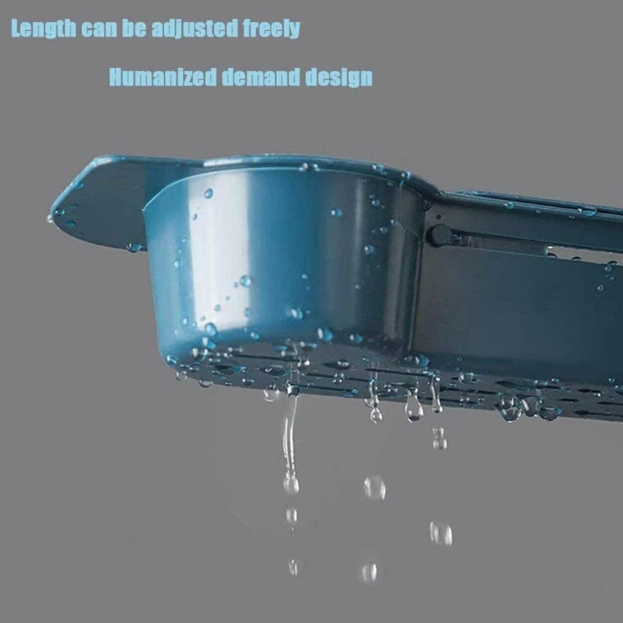 Telescopic Sink Rack Holder Expandable Storage Drain Basket Home Kitchen Kit, Multifunctional Drain Basket, Durable PP Material