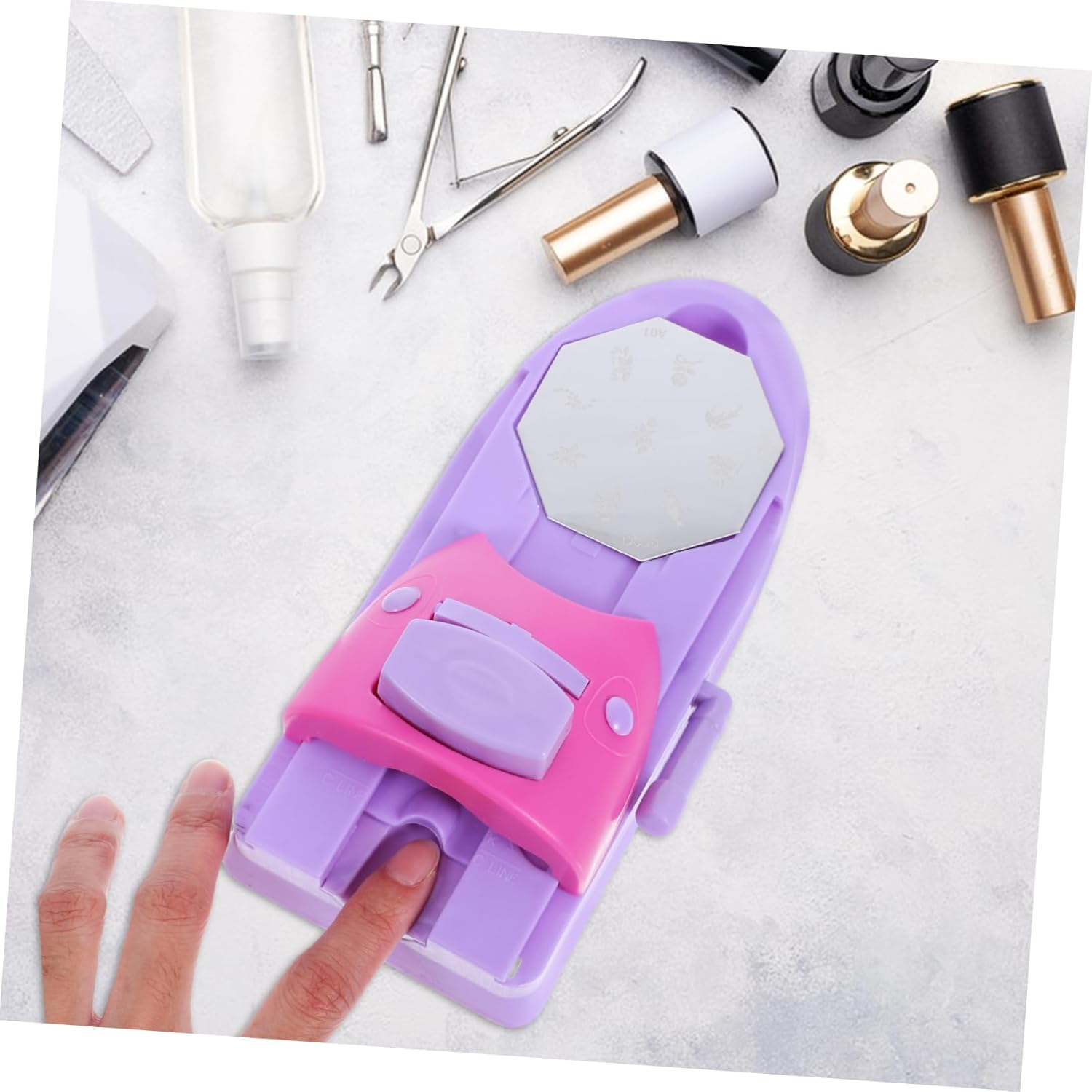 Gogogmee Nail Stamp Kit Nail Printer Stamper Multiple Stamping Plates Sturdy Easy to Use Pattern Printing Machine for DIY French Manicure Innovative Design for Home and Salon Use