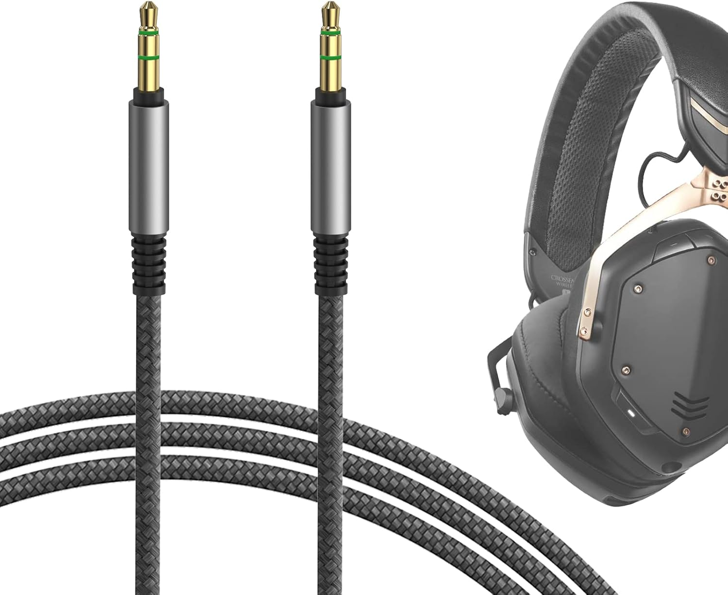 Geekria Audio Cable Compatible with V-Moda Crossfade 3/2/LP2, M-100, M-80, V-80 Headphones, 1/8" (3.5Mm) to 3.5Mm Braided Nylon Replacement Stereo Cord (4 Ft / 1.2 M) image number 2