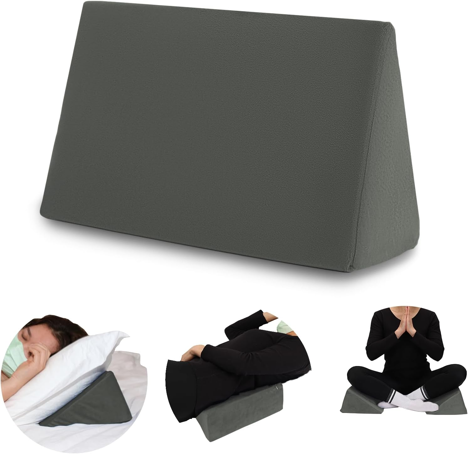 Small Wedge Pillow, Wedge Pillow for Bed Sores, Positioning Pillow, Positioning Wedge, Mini Pillow for Laptop and Yoga, Small Foam Wedge for Chair (1 Unit, Apricot)