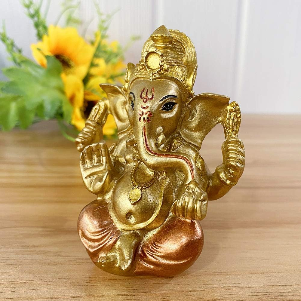 Hindu Ganesh for Car Dashboard - Indian Mini Ganesha Statue Decor India Home Office Temple Mandir Pooja Items Diwali Gifts Decor Murti Ganpati Idol Yoga Zen Meditation Room Altar Shrine Kit image number 2