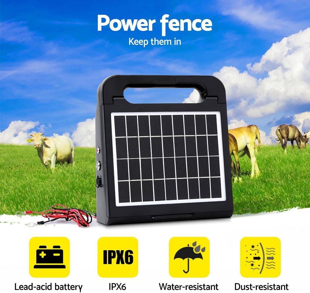 Giantz 5Km Electric Fence Energiser Solar Energizer Charger Farm Animal 0.3J image number 5