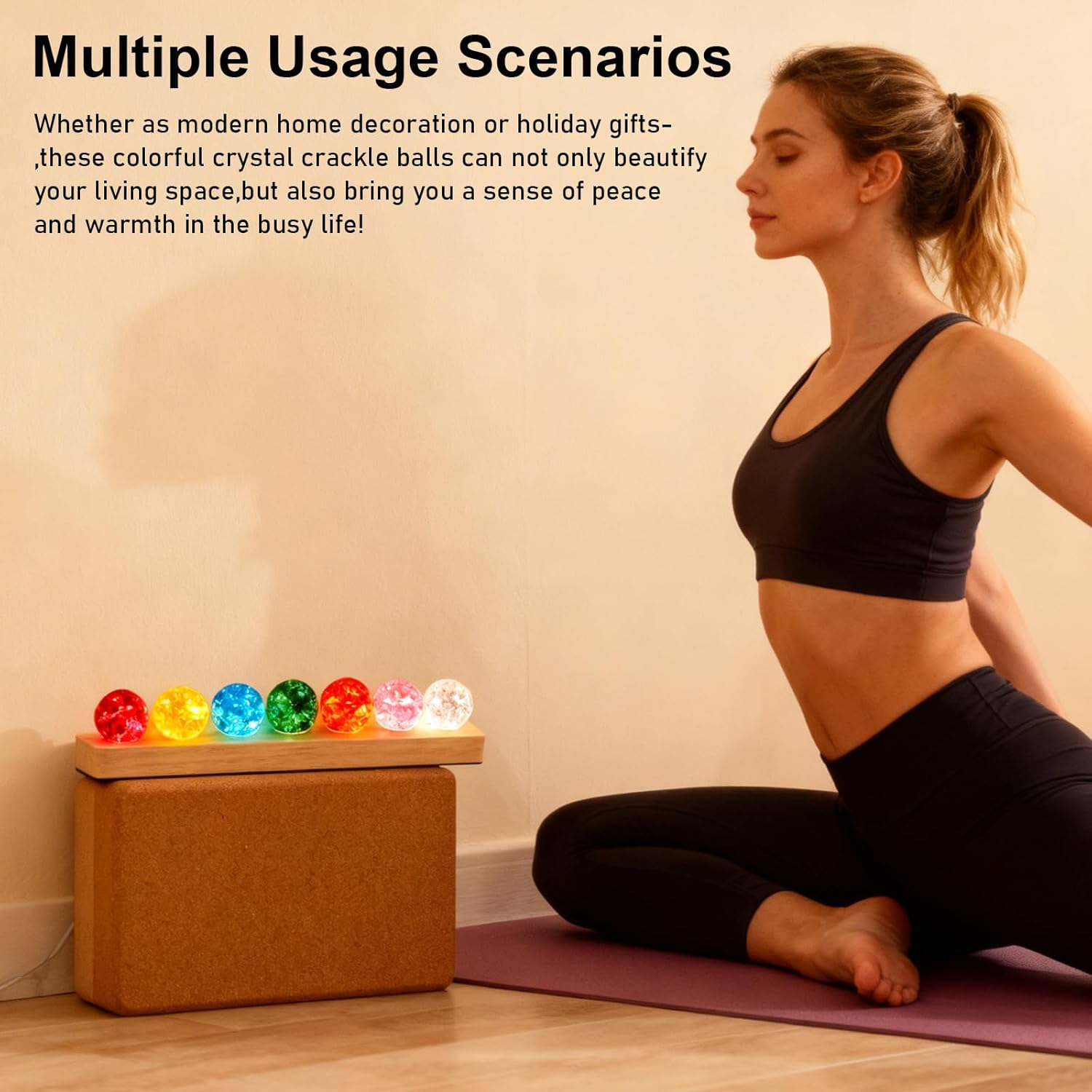 GBKDQQ 3D Crystal Ball Night Light, 7 Colours of Crystal Balls, USB 40 Mm Glass Ball with Wooden Base, Crystal Balls for Children'S Room, Boys, Girls, Bedroom Decoration and Gift image number 5