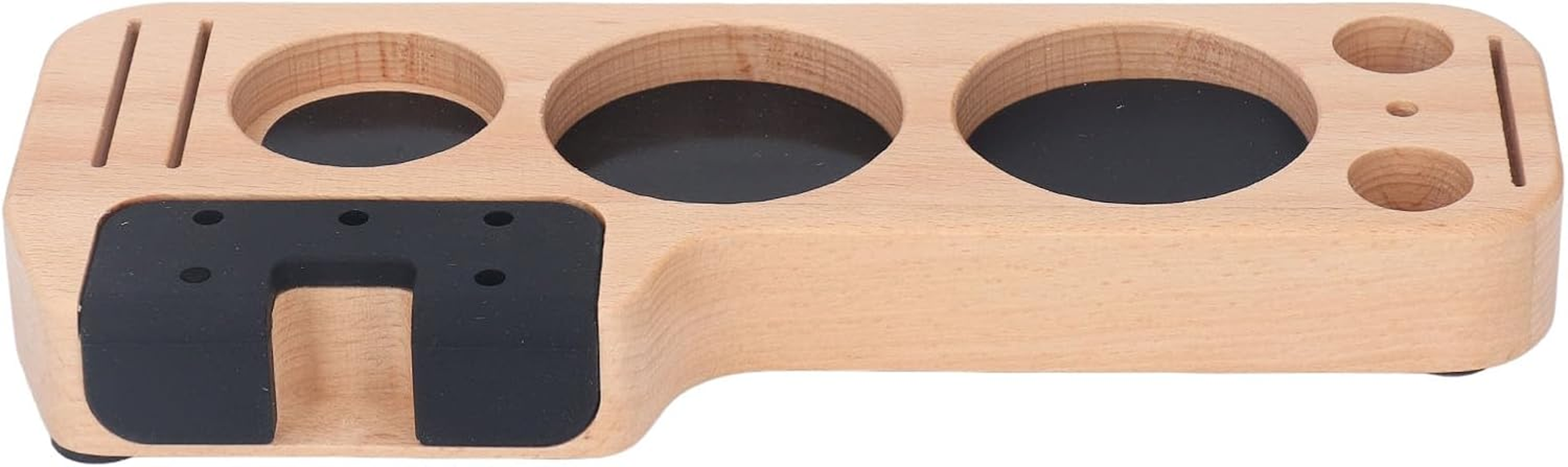 Espresso Tamping Station, Wooden Coffee Tamper Holder Station, Wooden Coffee Tamper Station Base with Space Saving, anti Slip Bottom, Wooden Coffee Tamper Stand for Countertop image number 4