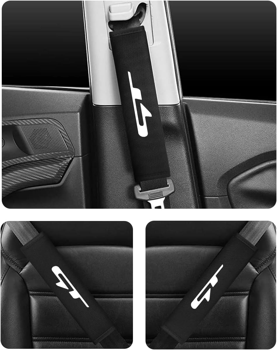 Annloysky 2PCS Black Seat Belt Covers Car Accessories, Car Seat Belt Pads Safety Belt Strap Luggage Shoulder Pad, Car Seatbelt Shoulder Strap Pads Safety Belt Cushions Protective Sleeves - Red Gt image number 4