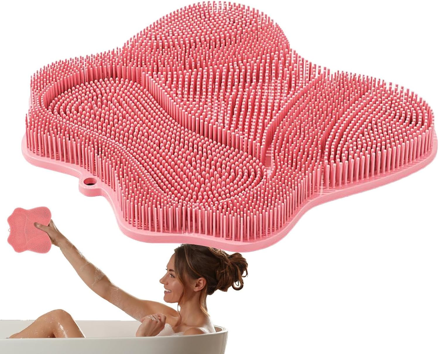 Foot Scrubber for Shower Floor | Non-Slip Silicone Foot Massage Mat with Suction Cups,Health & Household Pad for Post-Workout Pedicure Prep Home Spa Family Travel Bathtub