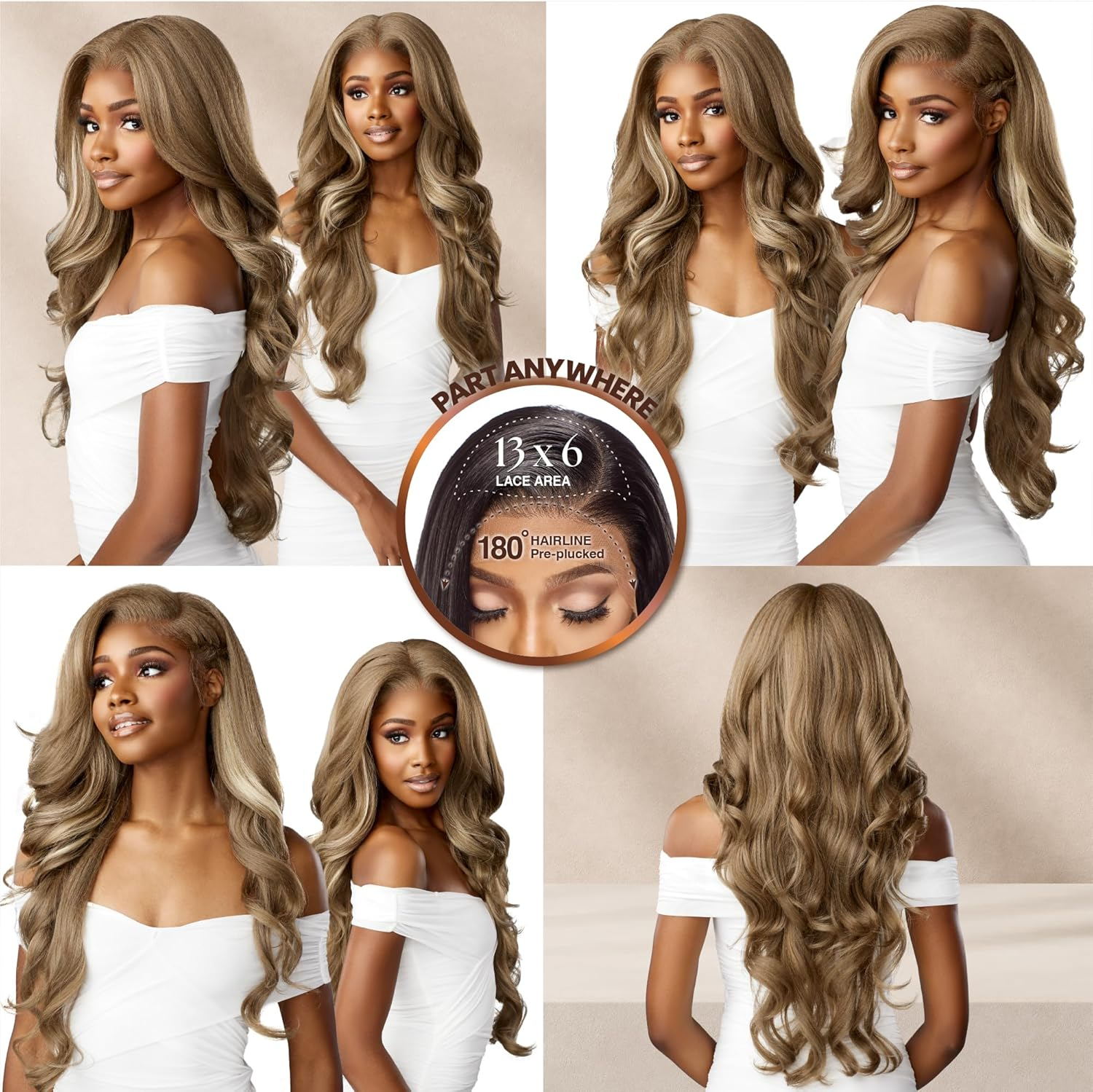 Sensationnel Bare Lace 13X6 Wigs - Unit 4 Glueless Synthetic with 180 Degree Preplucked Hairline Non Lifting 2040 Larger Grid Thinner Lace - Barelace Unit 4 (1B OFFBLACK) - 1B Offblack image number 3