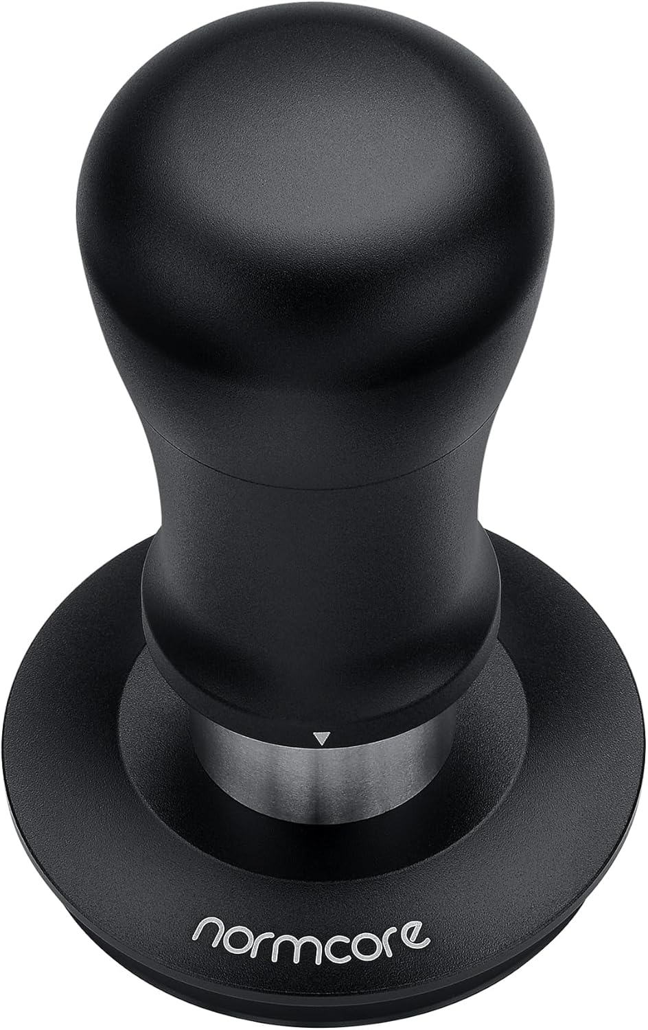 Normcore 58.5Mm Coffee Tamper V5, Spring-Loaded Espresso Tamper with 6 Adjustable Pressure Settings, Tri-Spring Technology, Titanium-Coated Flat Base, Aluminum Handle and Silcone Stand, Black