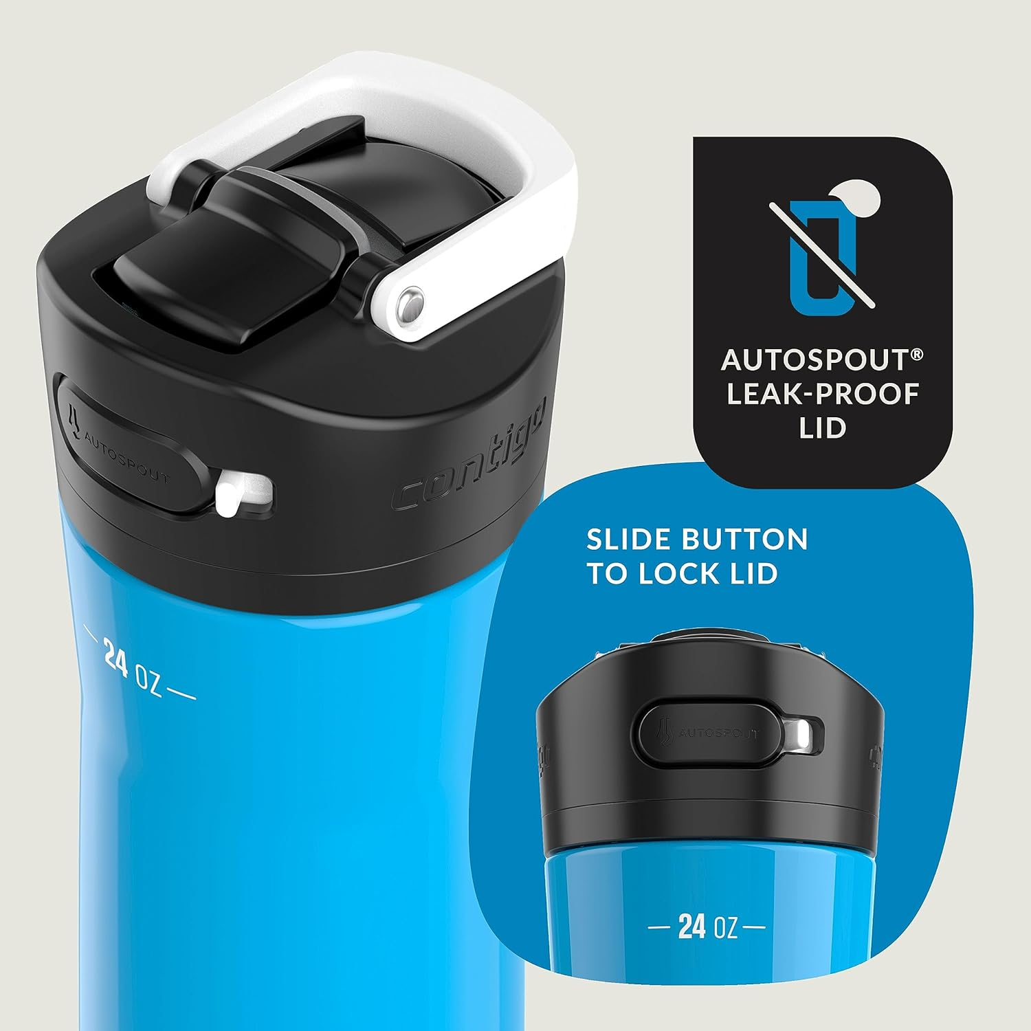 Contigo Ashland Beverage|Water Bottles, 24 Oz, Blue Poppy image number 1