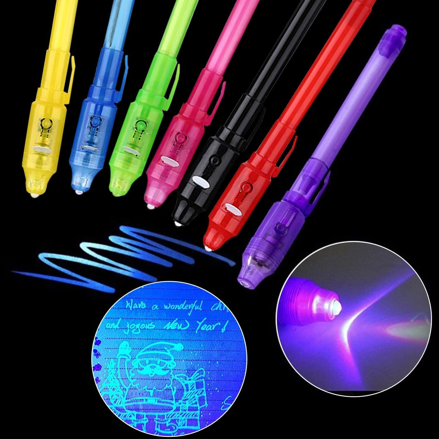 ZDY Invisible Ink Pen 28Pcs Spy Pen Invisible Disappearing Ink Pen with UV Light Magic Spy Marker for Secret Message and Kids Party Christmas Halloween Easter Goodies Bags Toy image number 1