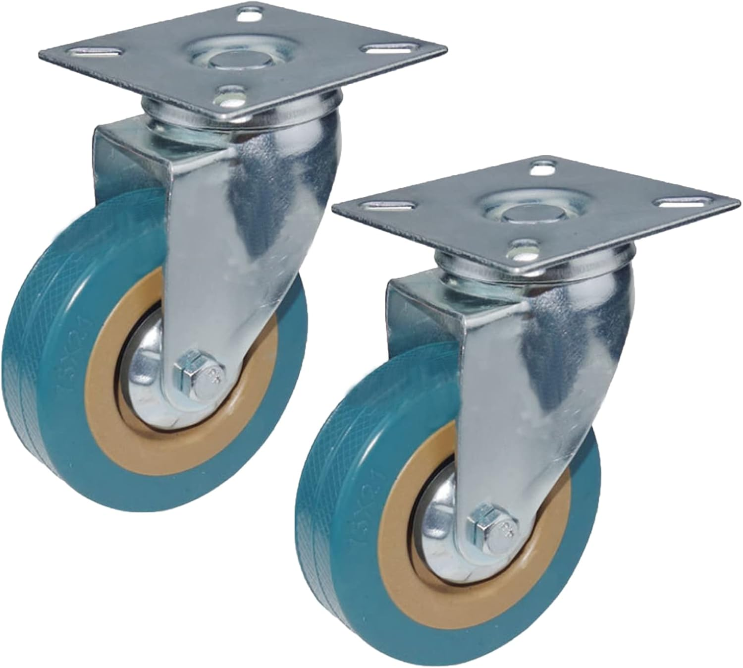 Acbbmns 4Pcs 3 Inch Caster Wheels with Brake, Heavy Duty Swivel Castors No Noise for Furniture Workbench Trolley