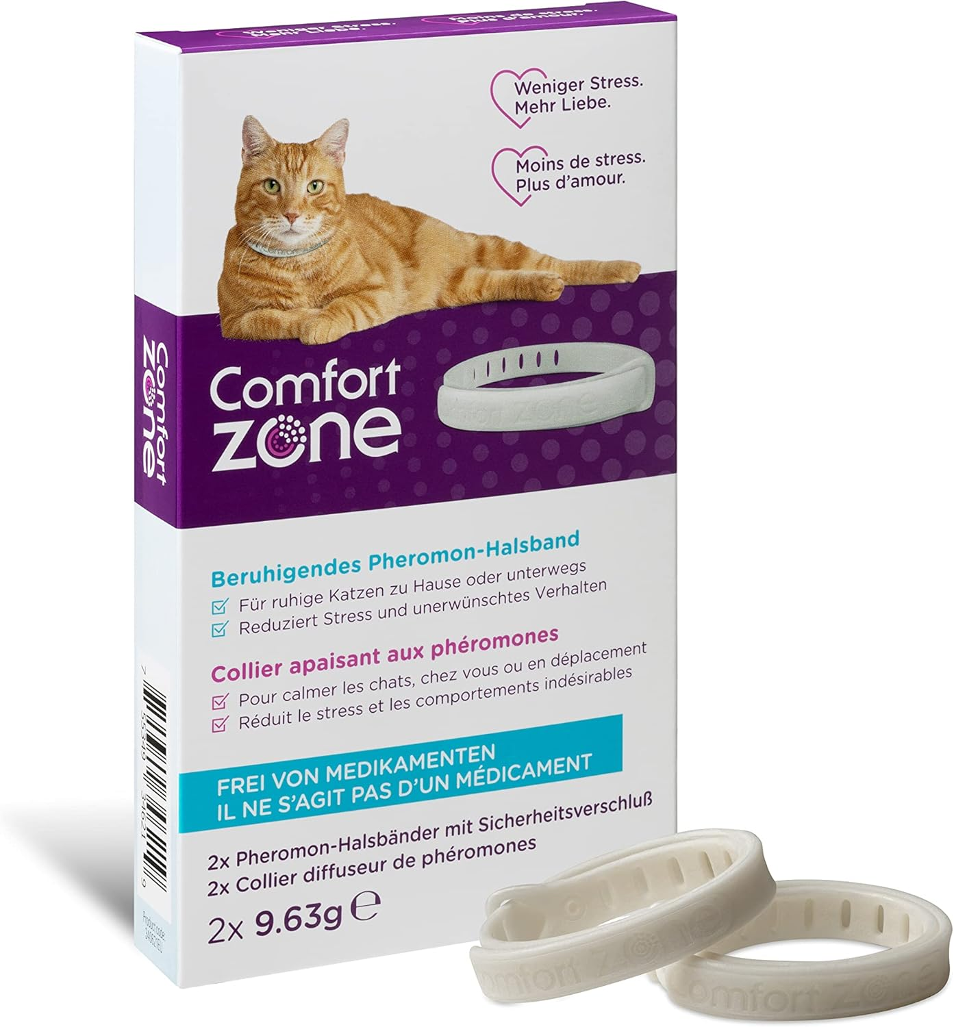 Pheromone Calming Collar for Cats Helps Them Feel Safe and Satisfied, Be Calm and Reduce Stress, Anxiety and Unwanted Behavior, Pack of 2 Collars image number 5