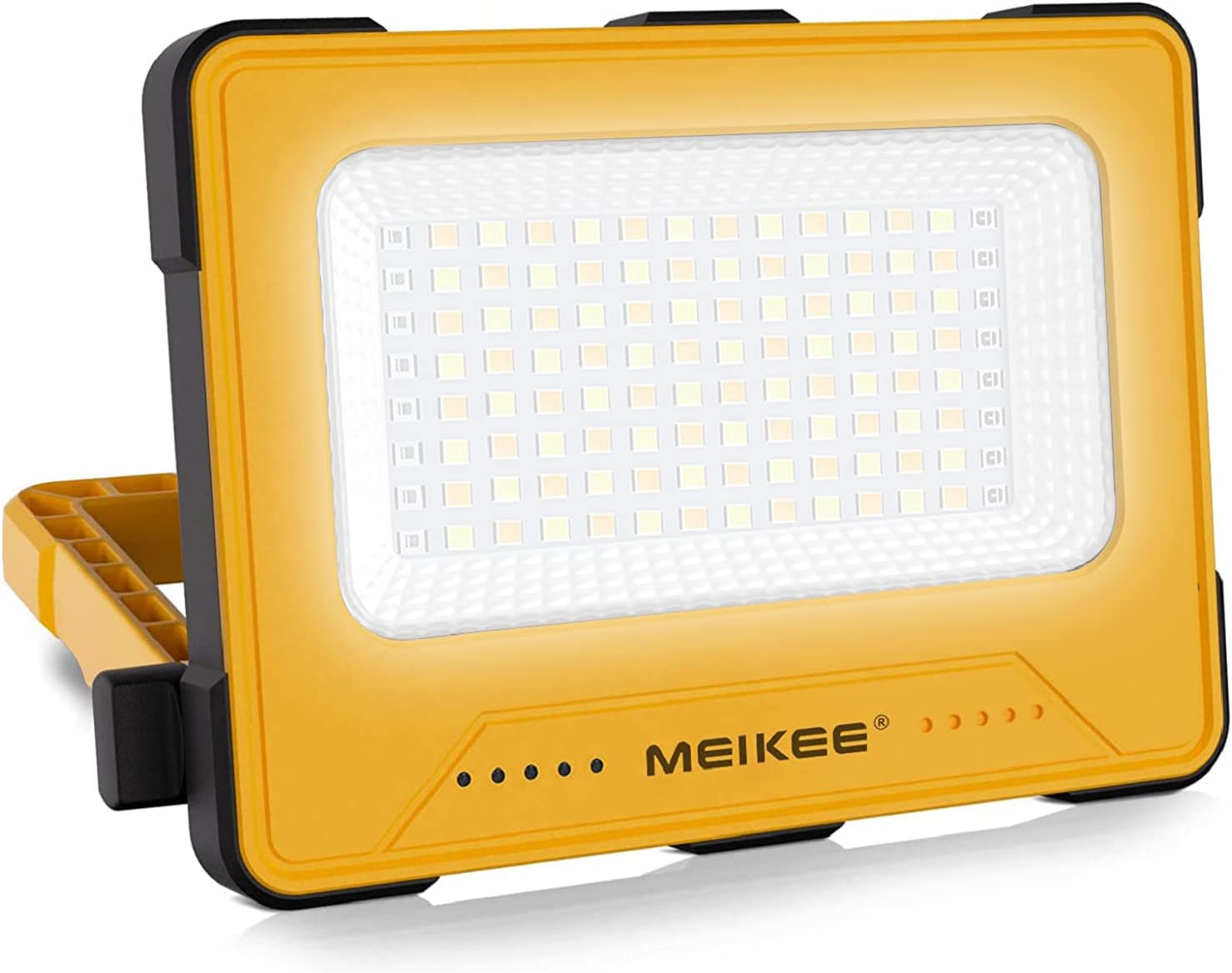 MEIKEE Portable Led Work Light 1000Lm USB Rechargeable Solar LED Flood Light 16 Modes 10000Mah Battery Power Bank IP54 with Magnetic Base Camping Emergency Job Site Lighting with SOS Mode - Black