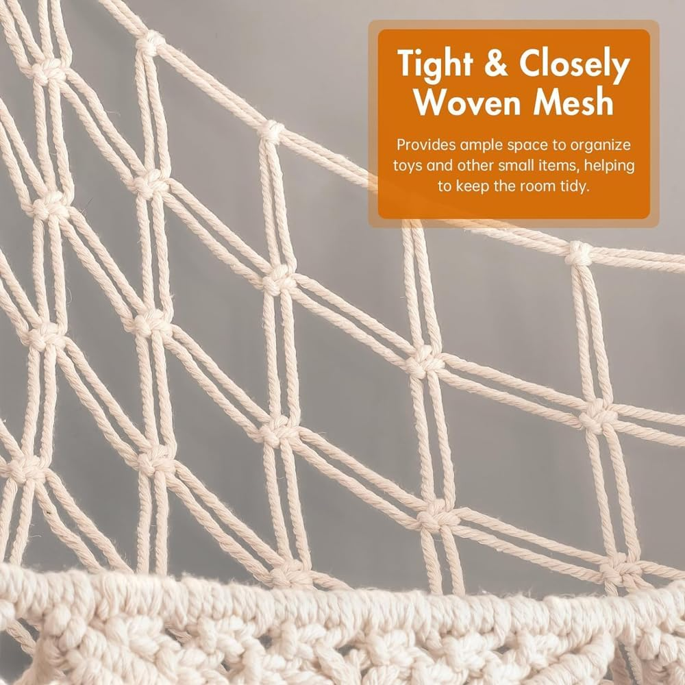 LMSNE 1 Pack Toy Hammock, Hammock for Room Decor,Corner Hanging Organizer for Soft Toys Storage. image number 4