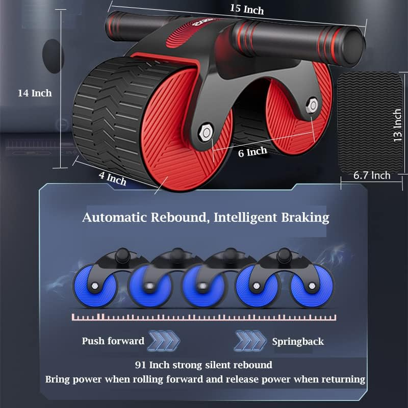 Automatic Rebound Abdominal Wheel,Ab Roller Workout Equipment for Abdominal Core Strength Training,Springback Wheels Roller Domestic Abdominal Exerciser with Knee Mat Ab Roller Wheel at Home Gym image number 2