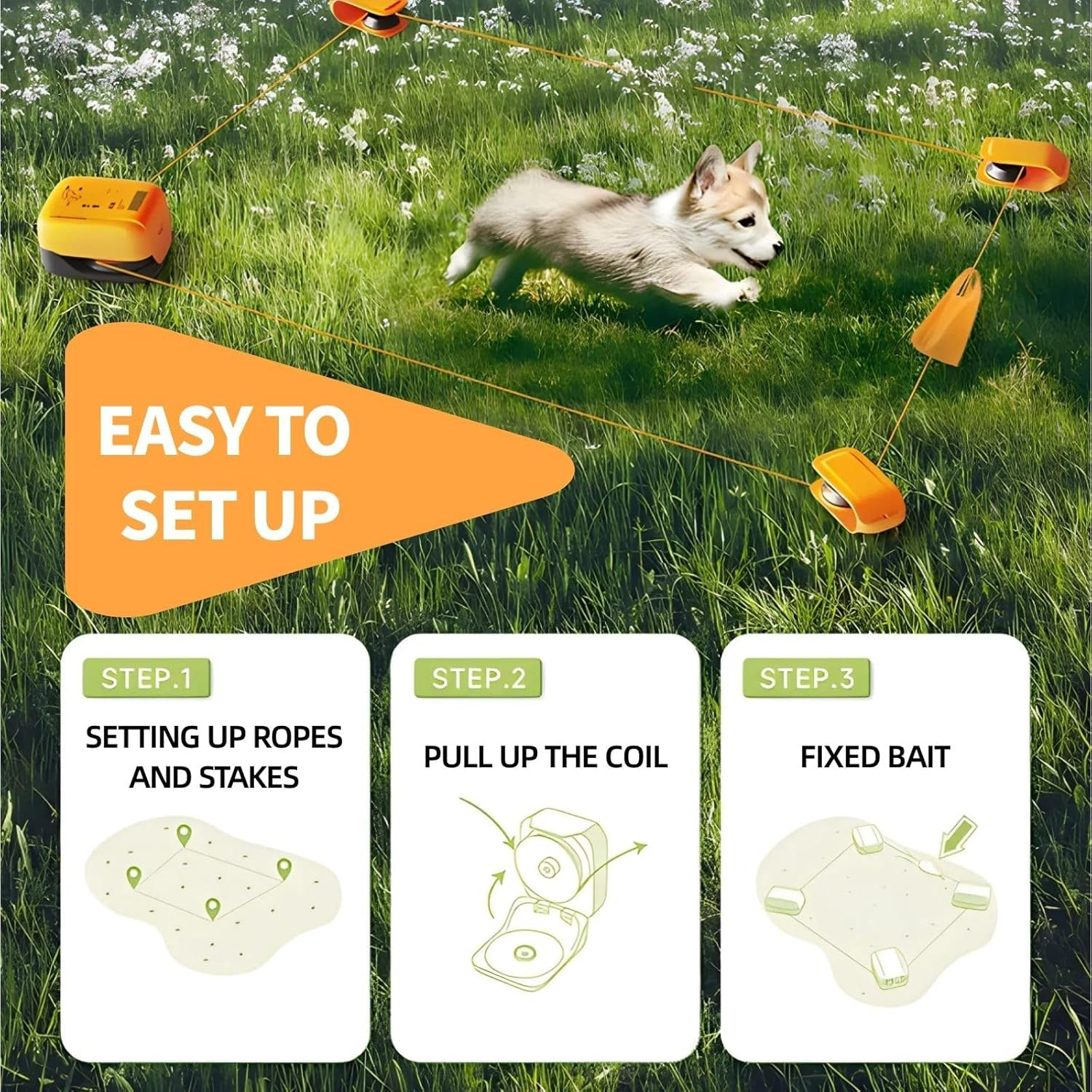 Lure Course Machine for Dogs,Interactive Dog Toys,Pet Chase Toys,Agility Training Equipment for Dogs, Remote-Control Chase Toy - for Dogs - Flag Lure Course image number 4