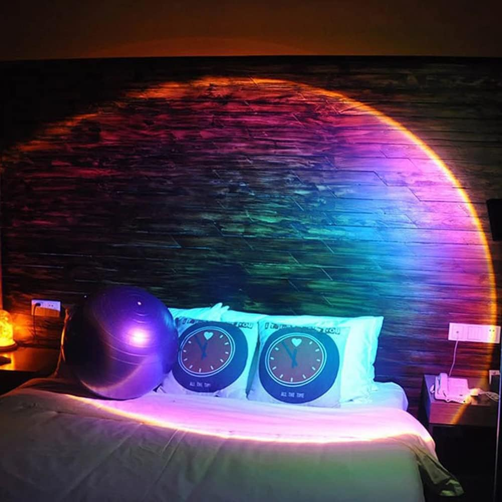 Rainbow Sunset Projection Lamp LED Modern Romantic Night Light Decoration Au(Sunset) image number 1
