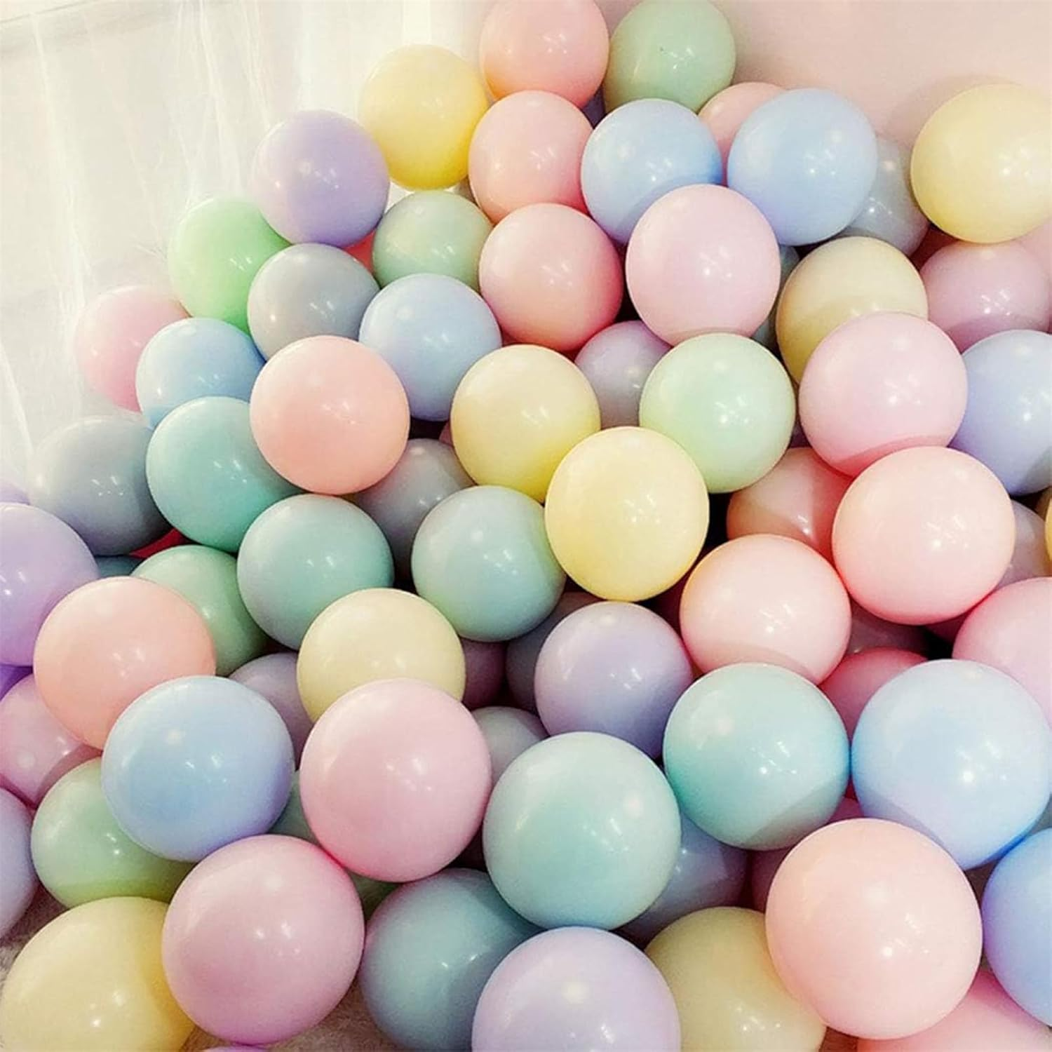Yamibobo 100Pcs 10Inch Pastel Balloons Assorted Color Macaron Balloons Rainbow Candy Color Balloons for Wedding Baby Shower Birthday Party Event Carnival Decoration image number 1