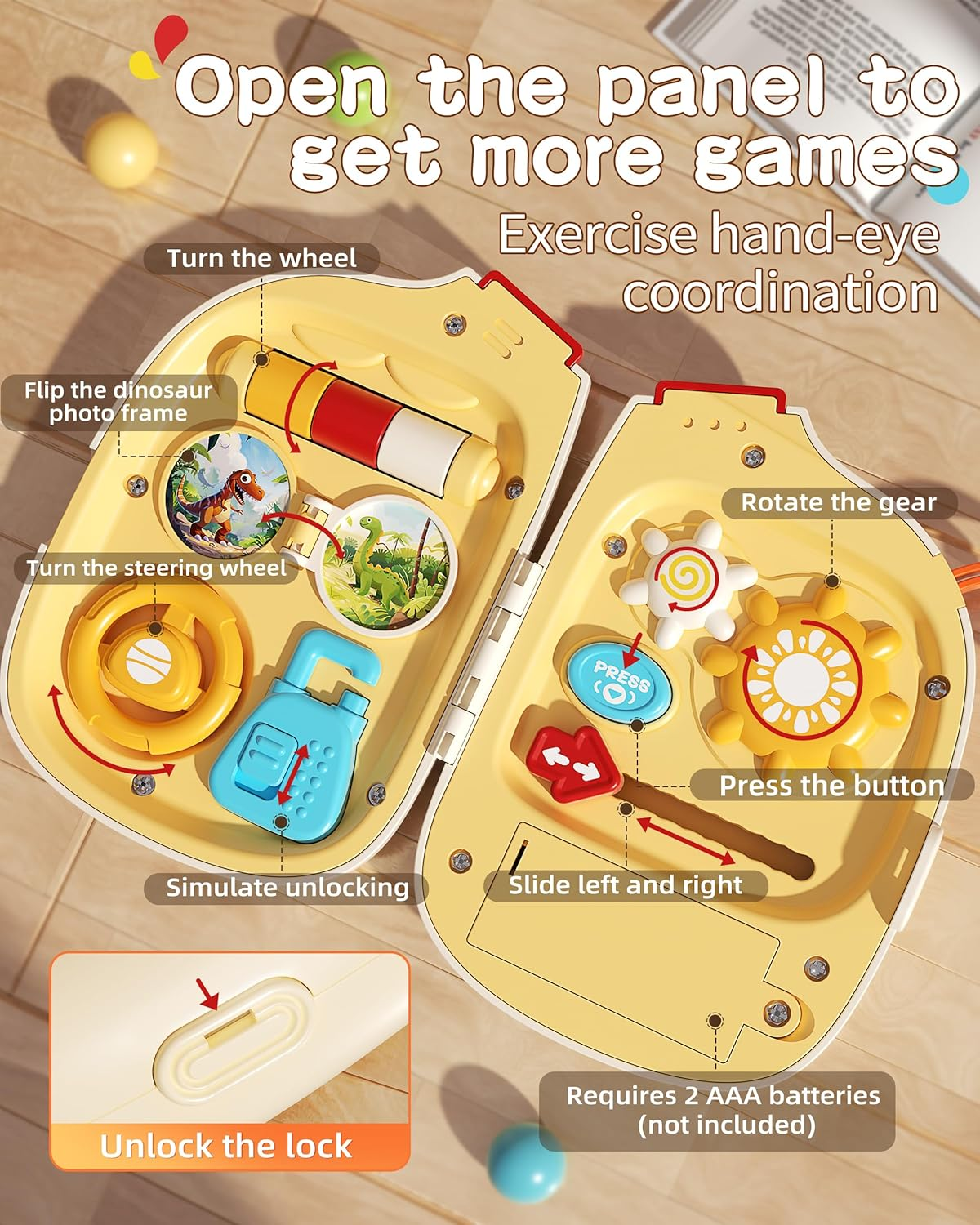 Jovow Baby Phone with Music for Toddler, Montessori Busy Board, Kids Sensory Board, Early Educational Toy for Toddlers 1-3, Motor Skills Developmental Toy for 0-6-12-18 Month Age image number 5