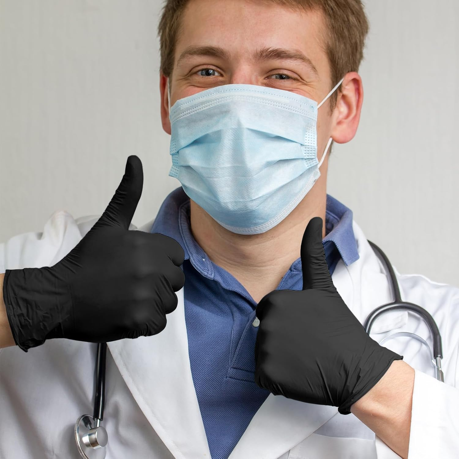 Nitrile Gloves, 100 Pcs Black Gloves 6 Mil Thickened, Disposable Black Nitrile Gloves, Cooking Cleaning Dishwashing Gloves for Household, Kitchen (Large) image number 1