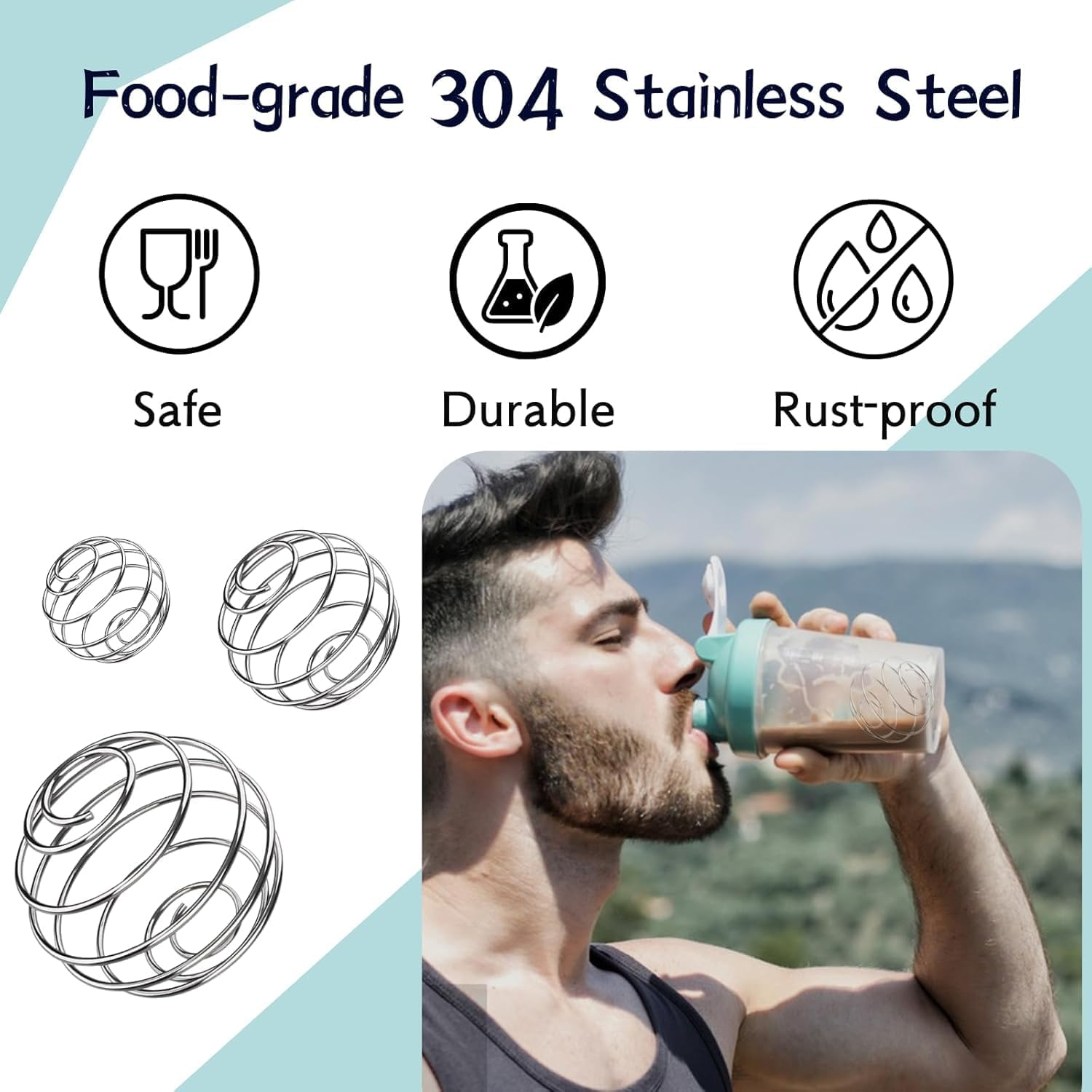 6 Pcs Shaker Balls, 304 Stainless Steel Mixing Balls for Protein Shakes Formula, Blending Balls for Mixer Bottles image number 6
