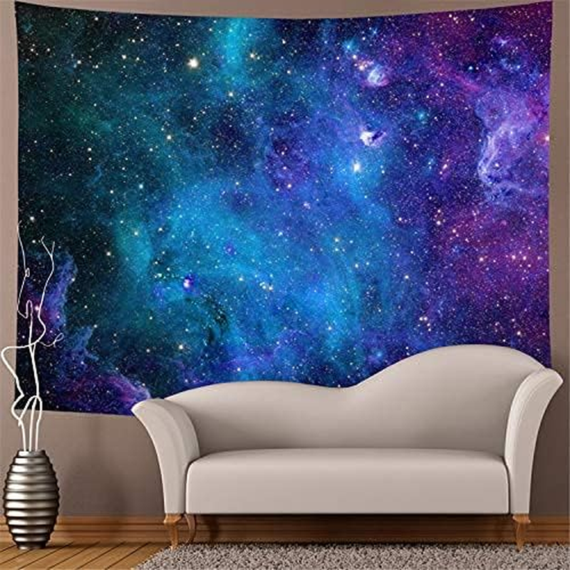 Roveking Bohemian Elephant Tapestry, Blue Galaxy, M/51.2" &times; 59.1", Living Room, Bedroom Decor image number 1