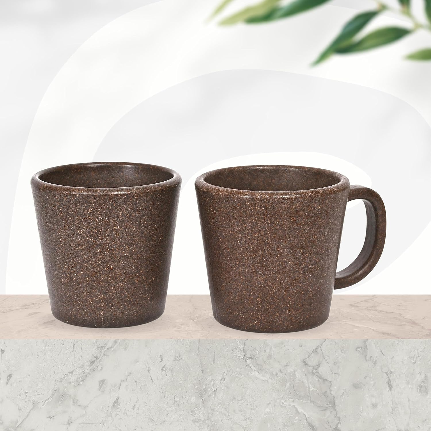 Eha Earth-Friendly Majestic Coffee Mug Set of 2 |12 Oz|Made with Rice Husk & Bamboo Fibers|Microwave Safe|Hot & Cold Coffee Cup, Milk & Tea Cup | Mugs for Coffee Pack of 2 Azure