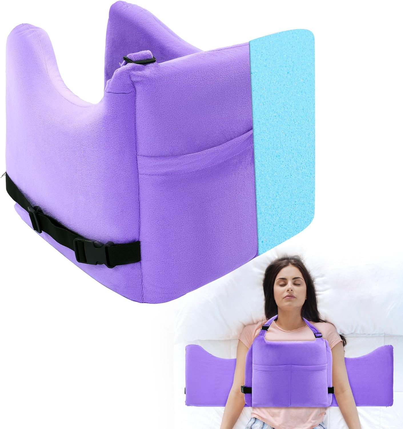 MABOZOO Mastectomy Pillow, Mastectomy Recovery Supplies Surgery Recovery Gifts for Women Breast Pillow for Sleeping Seatbelt Protection image number 2