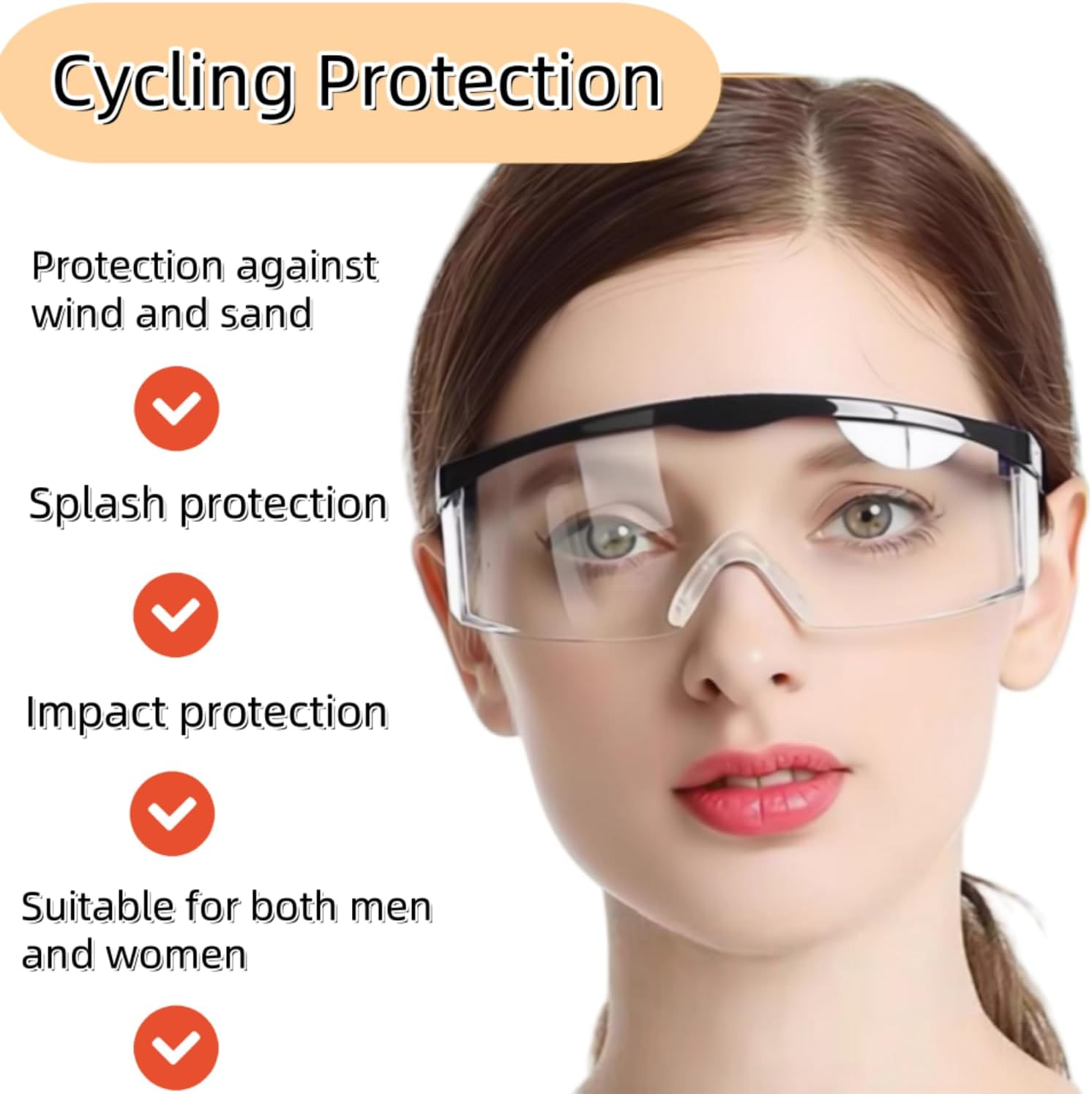 Heanvmyss Clear Safety Glasses,2 Pcs Protective Glasses,Transparent Safety Goggles,Anti-Fog Lab Goggles,Adult anti Scratch Protection Glasses for Work,Home,Gardening,Chemistry image number 1