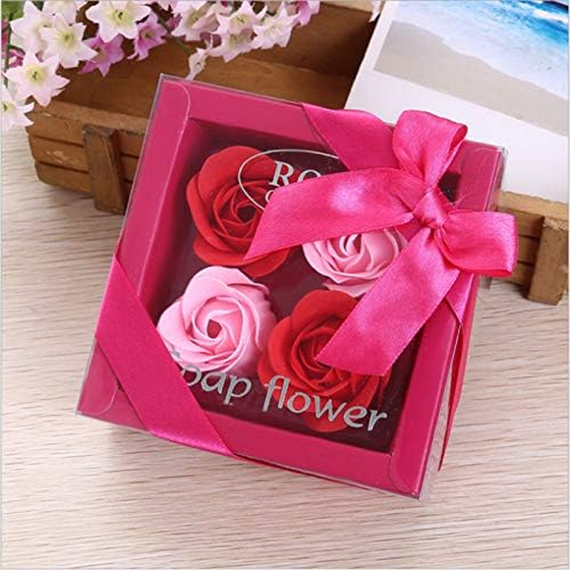 The Purple Tree Rose Flower Soap Box - 4-Piece (Pink) image number 3