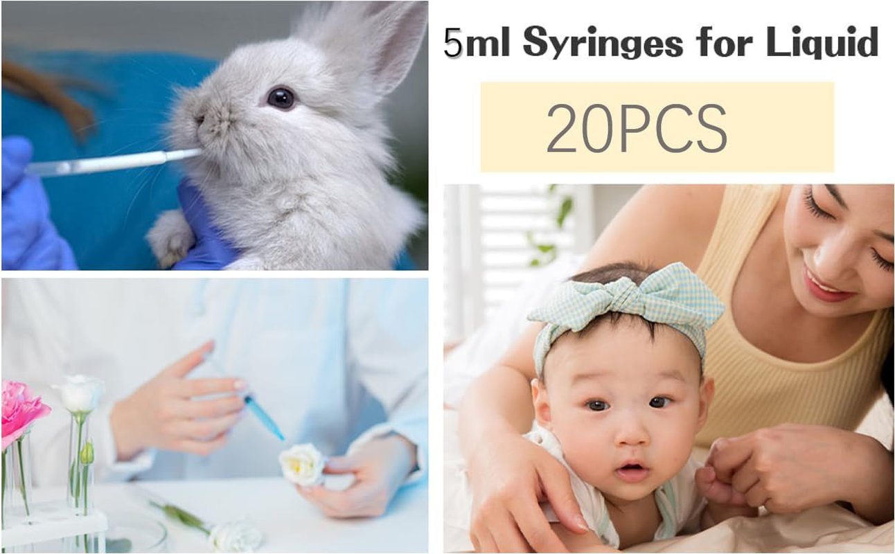 20 Sets of Colostrum Collection Kits, 20 Sterile Sealed Breast Milk Collection Syringes, 20 Stickers, 1 Colostrum Collection Measuring Cup for Breast Milk, and 1 Sliding Lock Fresh-Keeping Bag (5Ml)