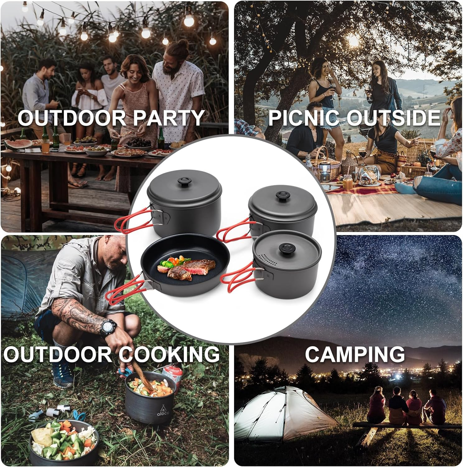 Alocs Multifunctional Camping Cookware. image number 4