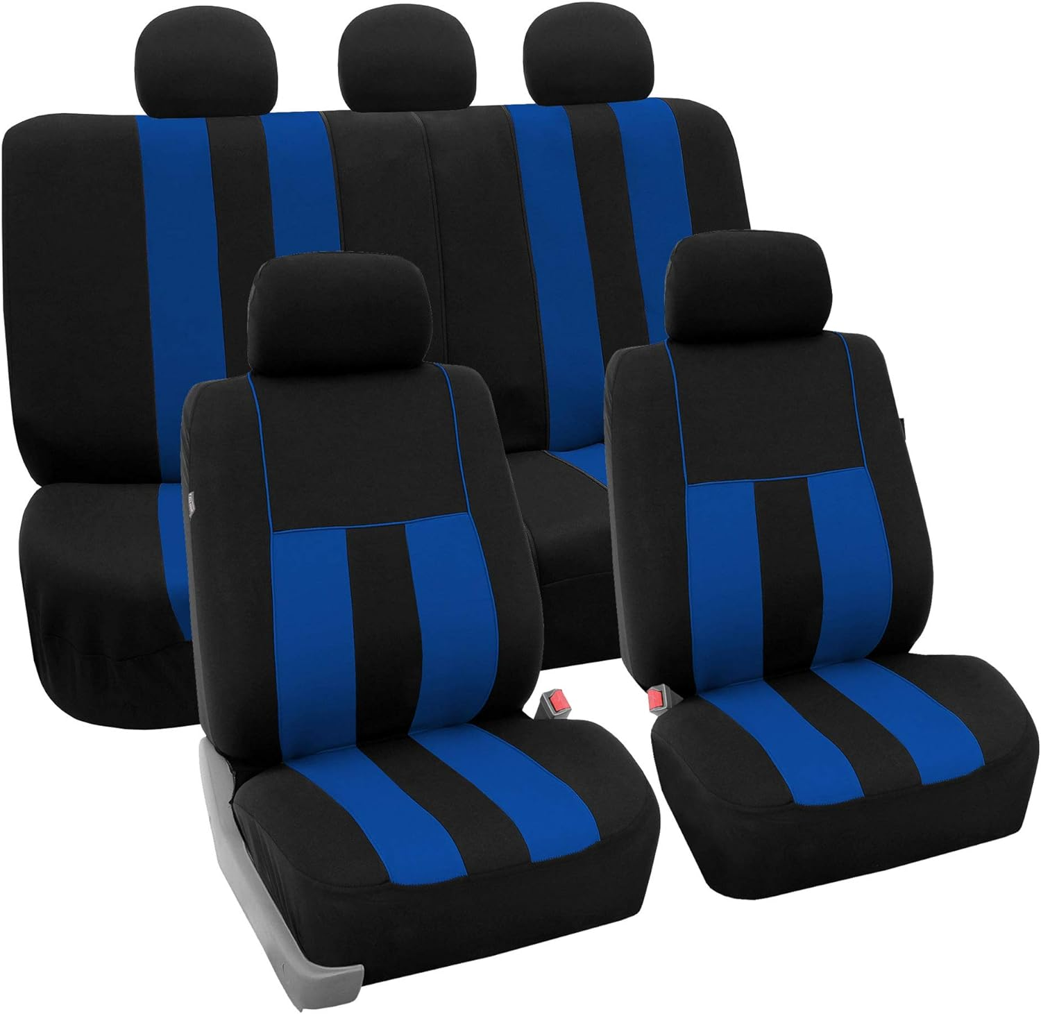 FH Group Car Seat Covers Full Set Cloth - Universal Fit, Automotive Seat Covers, Low Back Front Seat Covers, Airbag Compatible, Split Bench Rear Seat, Car Seat Cover for SUV, Sedan, Van Orange