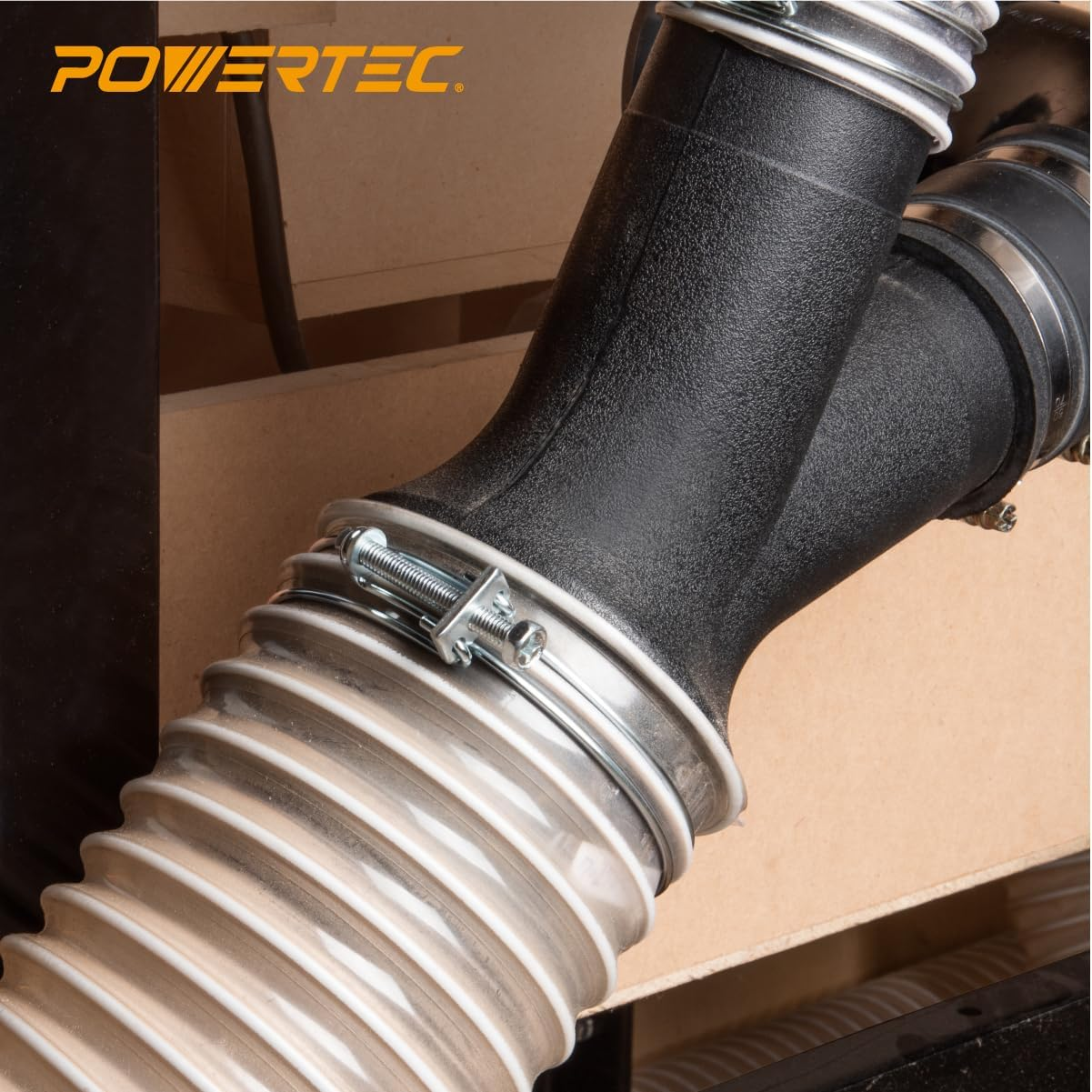 POWERTEC 4 Inch Double Wire Hose Clamp with Bolt, 10 PK Adjustable Hose Clamps for Dust Collector, Dust Collection Hose and Dryer Vent Hose, Pipe Clamp, Worm Gear Clamp, 70261 (Color May Vary) image number 5