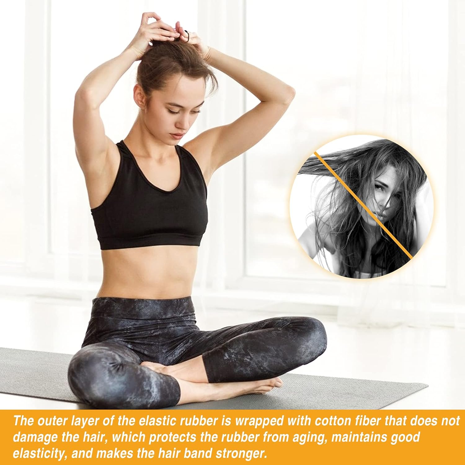 HXC 100Pcs Black Elastic Hair Bands, Small Elastic Hair Bobbles for Women, 2Mm Thin Hair Tie for Kids, Soft Hair Bands Withou Metal, Elastic Ponytail Holder image number 1