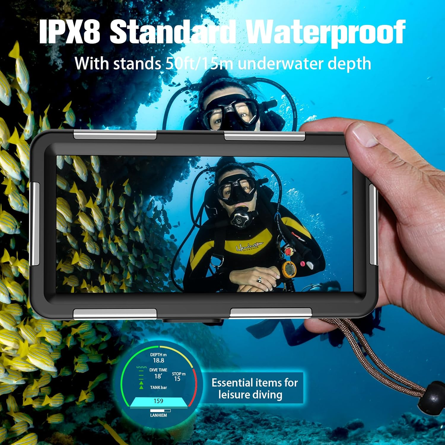 MKERED Waterproof Phone Case Underwater Phone Pouch 15M Case with Lanyard for Swimming Snorkeling Raining Dustproof for Iphone 15 14 13 Pro Max Samsung S24 S23 S22 Ultra A55 A35 A25 A15 A54 A34 - 2Nd Generation Gray image number 4