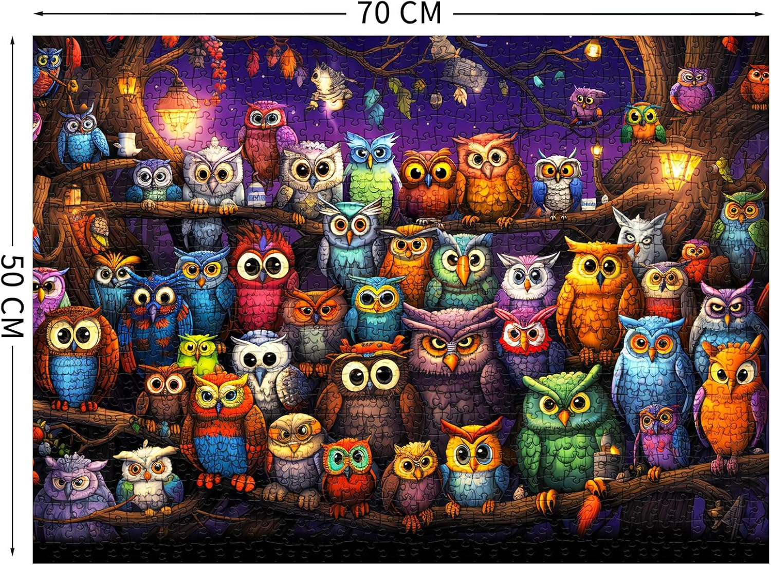 HUADADA Jigsaw Puzzles for Adults 1000 Pieces, Puzzles for Adults 1000 Piece, Challenging Game Toys, Impossible Puzzle, Family Decoration Puzzle - Owl Family image number 4