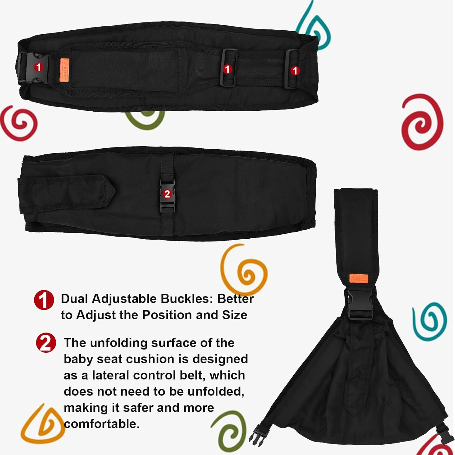 Zurligi Baby Carrier Toddler Sling Multifunction Ergonomic, with Burp Towel Lightweight Baby Carrier Sling, Adjustable Size Breathable Easy to Wear for Shopping Travel image number 5