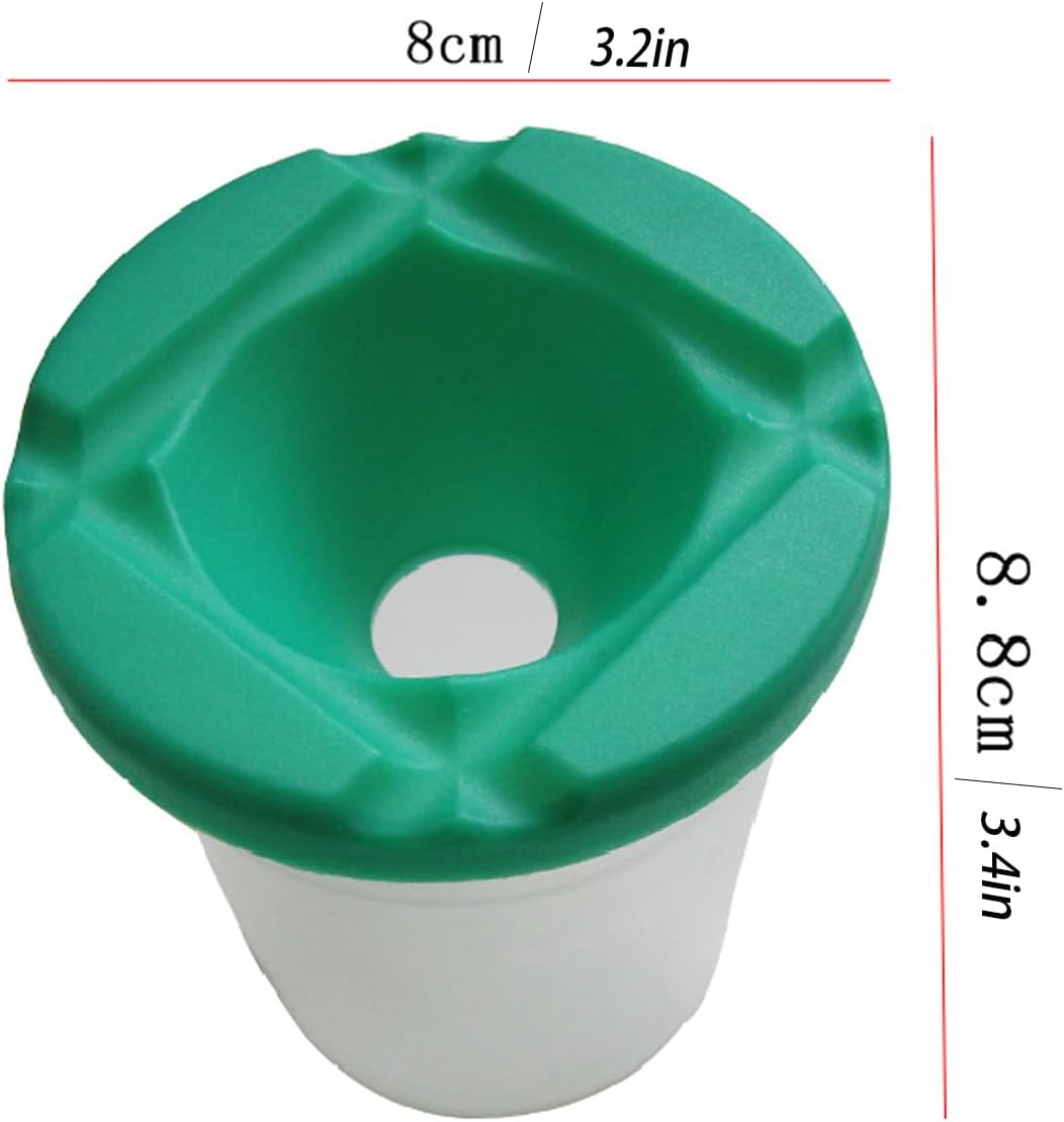 4 Pieces Assorted Colored Children'S Paintbrushes Spill Proof Paint Cups and Paint Brushes For image number 1